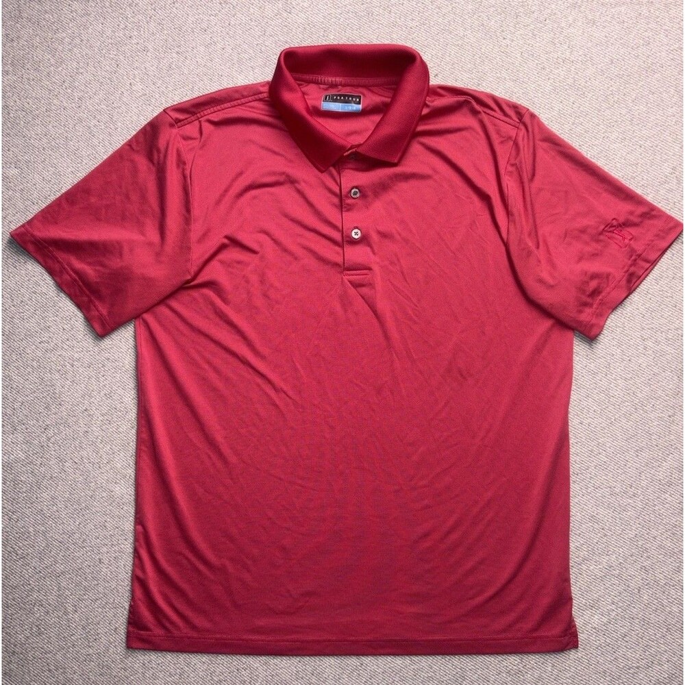 Men's PGA Tour Performance Polo Size Large Pink/Magenta Golf